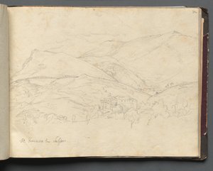 Album met Zichten op Rome en Omgeving, Landschapsstudies, pagina 34a: "St. Francesco" door Franz Johann Heinrich Nadorp