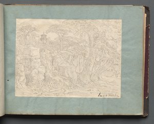 Album met Zichten op Rome en Omgeving, Landschapsstudies, pagina 36a: Romeins Zicht