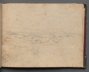 Album met Zichten op Rome en Omgeving, Landschapsstudies, pagina 40a: Romeins Landschap