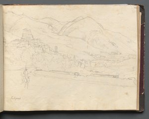Album met Zichten op Rome en Omgeving, Landschapsstudies, pagina 42a: Romeins Landschap door Franz Johann Heinrich Nadorp