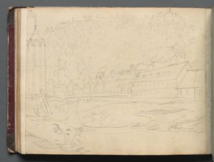Album met uitzichten van Rome en omgeving, landschapsstudies, pagina 48b: Romeins landschap door Franz Johann Heinrich Nadorp
