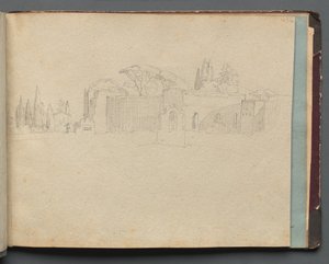 Album met uitzichten van Rome en omgeving, landschapsstudies, pagina 51a: Romeins landschap