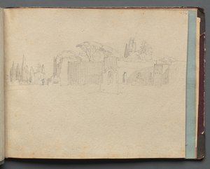 Album met Zichten op Rome en Omgeving, Landschapsstudies, pagina 51a: Romeins Landschap