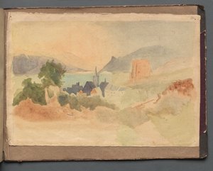 Album met Zichten op Rome en Omgeving, Landschapsstudies, pagina 54a: Romeins Landschap