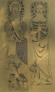 Een koperen plaquette van Minster Abbey en Kerk, Isle of Sheppey, Kent, 1337