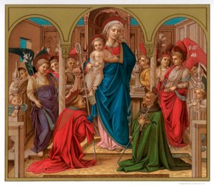 Madonna en Kind met St. Fredianus en St. Augustinus, 1437-1438