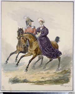 Keizer Nicolaas I en keizerin Alexandra Fjodorovna door Franz Krüger