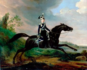 Ruiterportret van Grootvorst Alexander Nikolajevitsj door Franz Kruguer