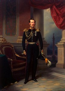 Portret van kroonprins Alexander Nikolayevich, 1818-1881, ca. 1840 door Franz Kruguer