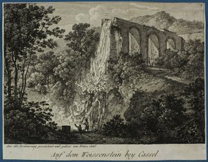 Zicht op de Weissenstein bij Kassel door Franz Ludwig Catel