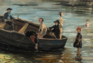 Kinderen in een boot. 1903 door Franz Marc