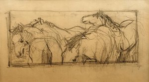 Lenggrieser paardenstudie (paardenstudie) door Franz Marc