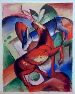 Paard en ezel door Franz Marc