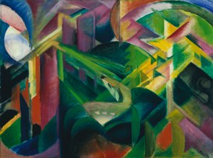 Ree in de kloostertuin door Franz Marc