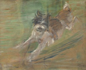 Springende hond ‘Schlick’ door Franz Marc