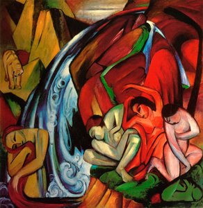 De waterval door Franz Marc