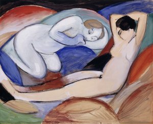 Twee Liggende Naakten; Zwei liegende Akte, 1912