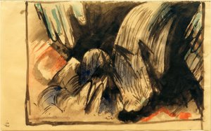 Waterval in de bergen door Franz Marc