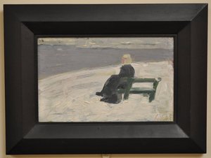 Vrouw in een winterlandschap door Franz Marc