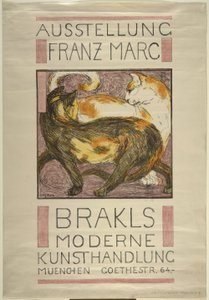 Twee katten door Franz Marc