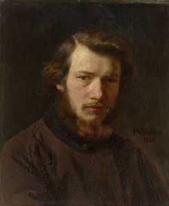 Zelfportret op 24-jarige leeftijd, 1858 door Franz Otto Scholderer