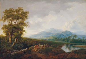Landschap met Schneeberg door Franz Scheyerer