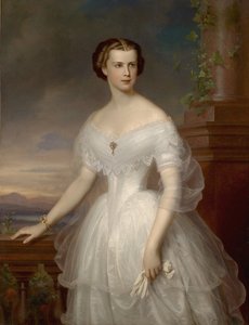 Portret van Elisabeth van Beieren door Franz Schrotzberg