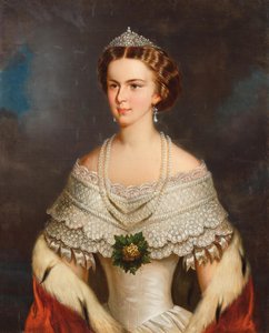 Portret van Elisabeth van Beieren door Franz Schrotzberg
