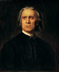 Portret van de Hongaarse componist en pianist Franz Liszt (Doborjan) door Franz Seraph von Lenbach