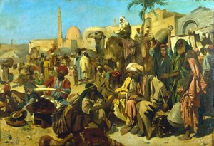 Een markt in Caïro door Franz Theodor Wurbel