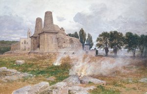 Ruïnes van een Tempel, Zuid-Amerika door Franz Thiele