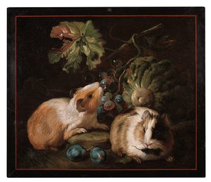 Romeins micromozaïek paneel met twee cavia