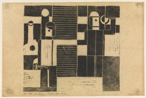 Compositie met een arbeider en een boer door Franz Wilhelm Seiwert
