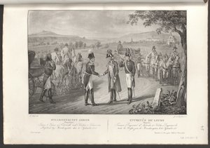 Ontmoeting van Keizer Franz I met Keizer Nikolaus I van Rusland door Franz Wolf
