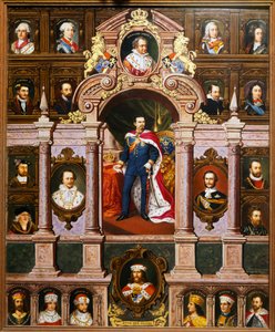 Paneel met portretten van de Beierse koningen van de Wittelsbach familie