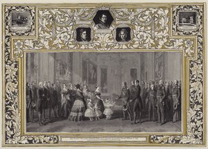 Hare Majesteit de Koningin ontvangt koning Louis Philippe in Windsor Castle, 8 oktober 1844 door Franz Xaver Winterhalter