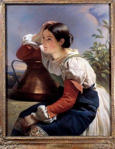 Portret van een jonge Italiaan bij de bron