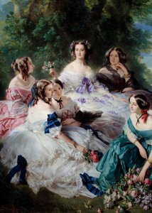 De keizerin Eugenie (1826-1920) in 1855 omringd door de hofdames van het Detailpaleis door Franz Xaver Winterhalter