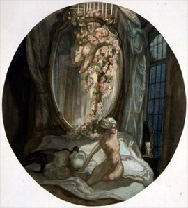 Vrouw op een bed door Franz von Bayros (1866 1924)