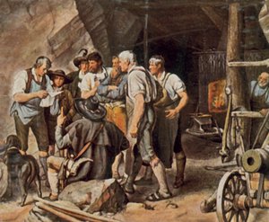 Voor de opstand in Tirol door Franz von (after) Defregger