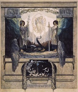 Illustratie uit Dantes Goddelijke Komedie, Vagevuur, Canto VIII: 24 door Franz von Bayros
