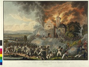 Slag bij Aspern 1809 door Franz von Habermann