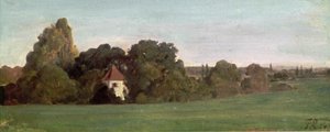 Landschap met kapel door Franz von Lenbach