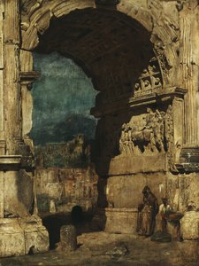 Studie voor het schilderij De Titusboog in Rome door Franz von Lenbach