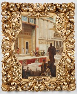 Het Dionysus Theater in Athene. Ontwerp voor de plafondschildering in het trappenhuis van het Burgtheater in Wenen door Franz von Matsch