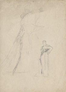 Draperiestudie met luipaardvel
