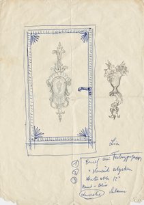 Ontwerpschets voor een deur door Franz von Matsch