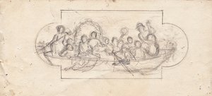 Huwelijksfeest op een boot door Franz von Matsch