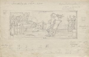 Danseres op een oud-Grieks theaterpodium door Franz von Matsch