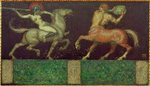 Amazone en centaur door Franz von Stuck
